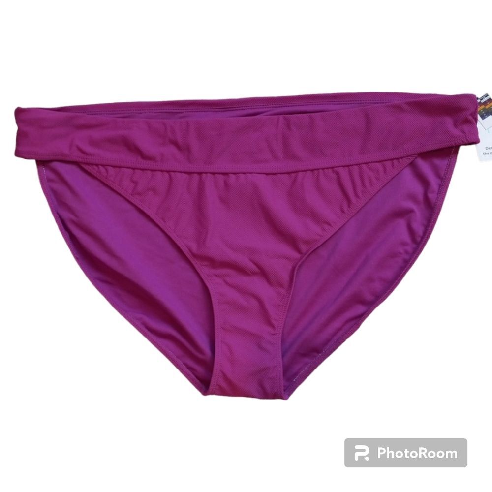 Women 2x Swim Bottom Plus Size Side cut Mid Rise Vibrant purple Stretch Soft